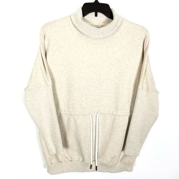 Varley Sweaters - Varley‎ Women Adelaine Pullover Sweatshirt Sz S Oatmeal Drawstring Waist Casual